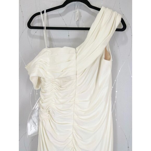 NWT Leena for Mac Duggal White Off Shoulder Tea Length Gown $298 - Picture 9 of 15
